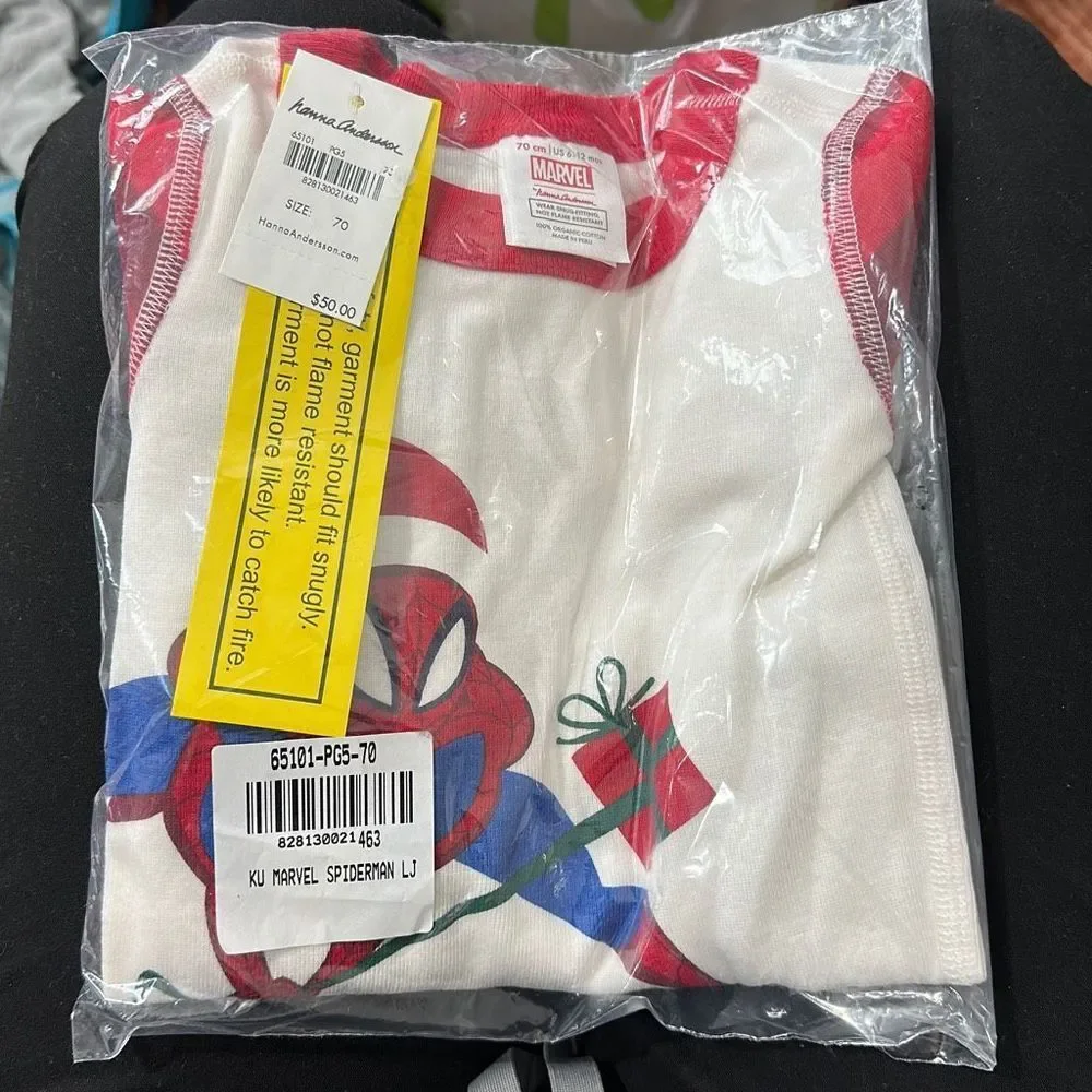 Hanna Andersson Spider-Man 2pc PJ Set NWT Sz‎ 6-12m 70cm